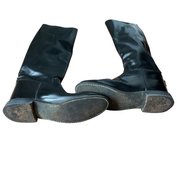 Vintage tall, black‎ leather riding boots - Picture 4 of 8